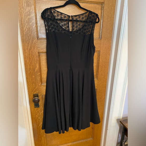 City Chic cocktail dress with sheer deep v and detailing - Picture 5 of 5